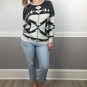 Forever 21 Cream and Charcoal Thick Sweater